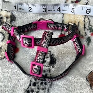 Pink Leopard Print Dog Harness